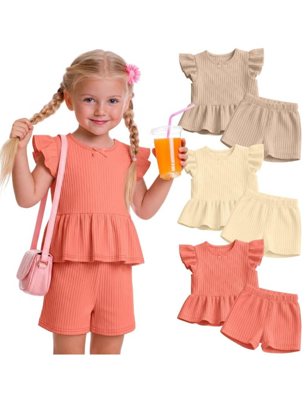 3-Pack Toddler Girls School Outfits | Cute & Comfy Back-to-School Sets